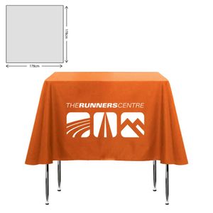 Custom Branded Premium Fabric Tablecloth - Square - 178x178cm (3ft Table - Mid Drop) - C1197 - 1