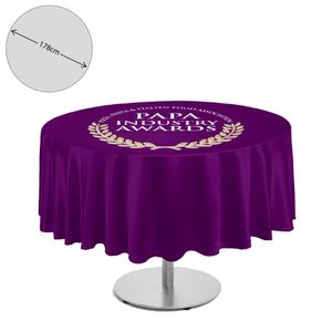 Custom Branded Premium Fabric Tablecloth - Round - 178cm (2ft High Table - Mid Drop) - C1201 - 1
