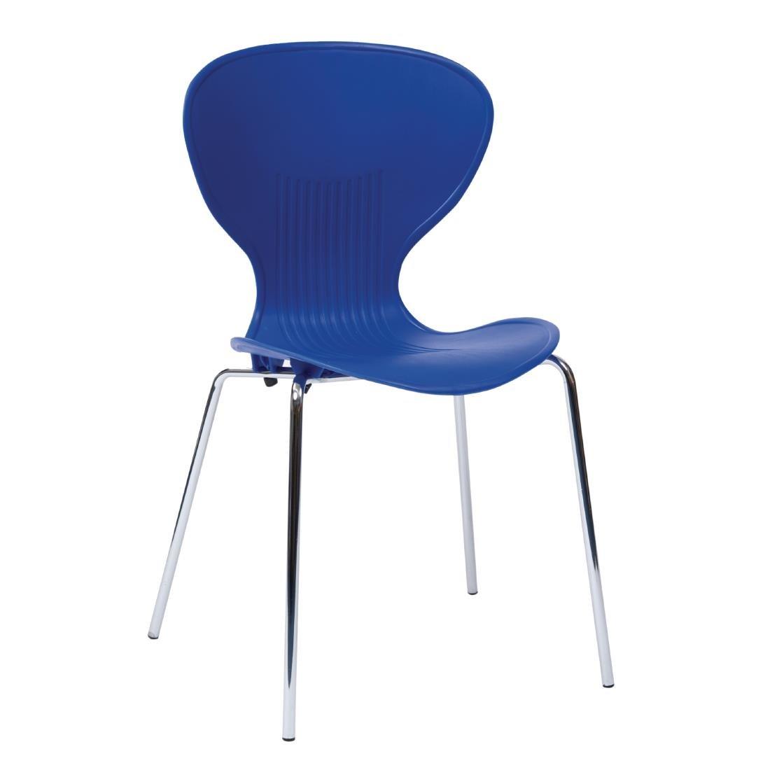 Bolero Blue Stacking Plastic Side Chairs - Case of 4 - GP507 - 1