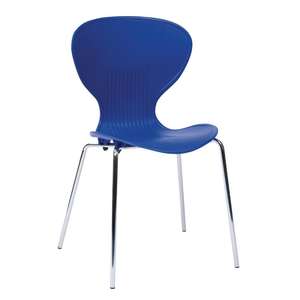 Bolero Blue Stacking Plastic Side Chairs - Case of 4 - GP507 - 1