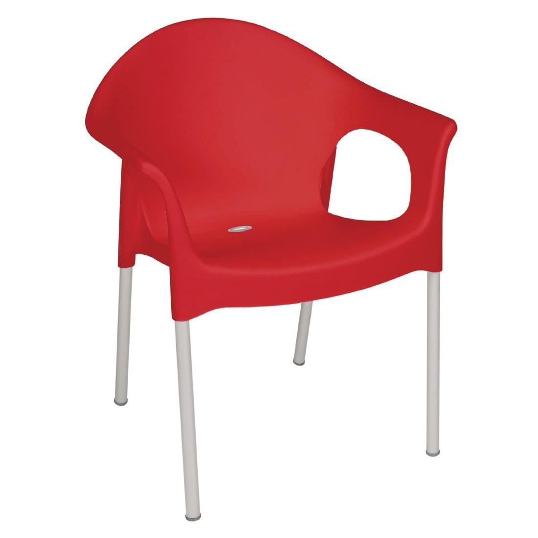 Bolero Stacking Bistro Armchairs Red - Case of 4 - GJ972 - 1