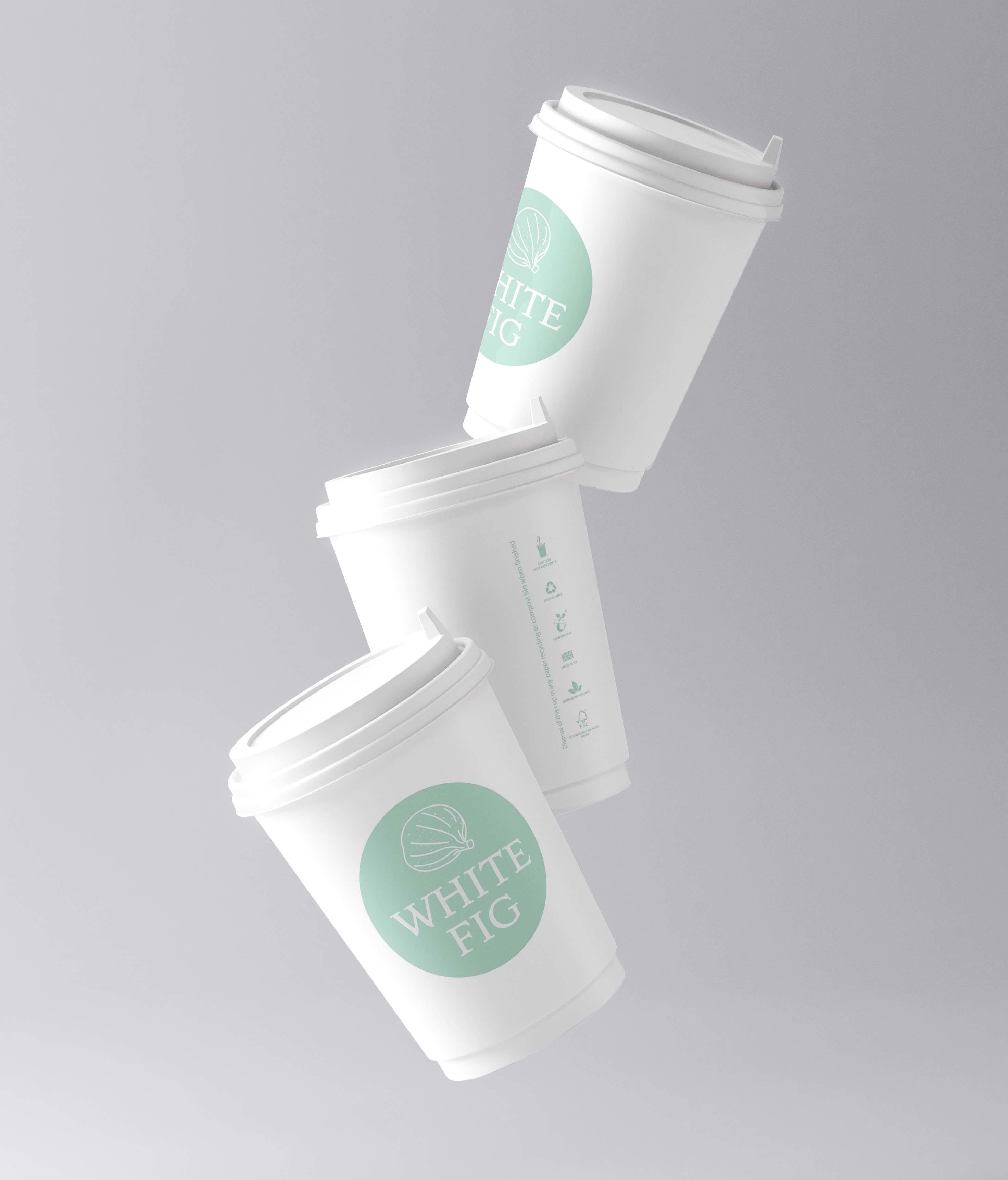 6,000 X 8oz + 6,000 X  12oz DW Cups -White Fig Coffee Project - 1