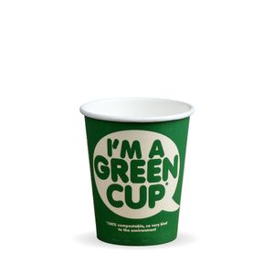 8oz Single Wall "I'm A Green Cup" Hot BioCups (Case of 1,000) - 1160 - 1