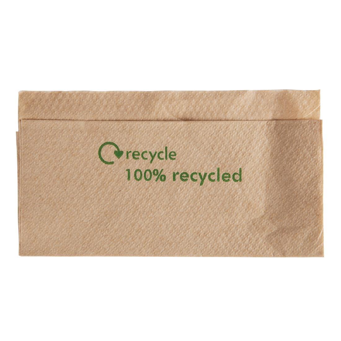 Swantex Recycled Lunch Napkin Kraft 32x30cm 1ply Pre-Folded (Pack of 6000) - GH030  - 1