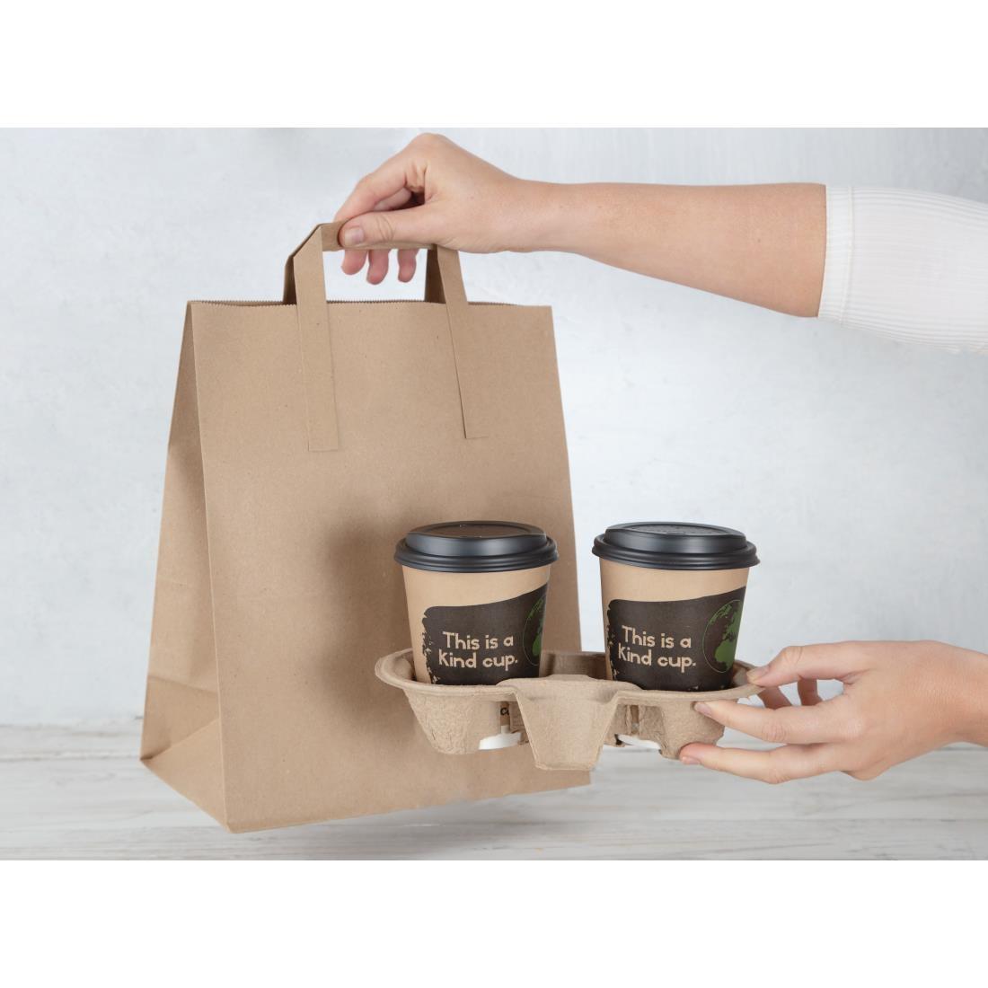 Fiesta Compostable Green Compostable Recycled Brown Paper Carrier Bags Large (Pack of 250) - CF592  - 7
