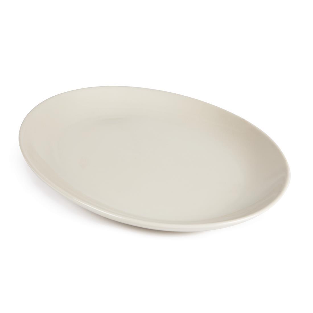 Olympia Ivory Oval Coupe Plates 330mm (Pack of 6) - U128  - 6