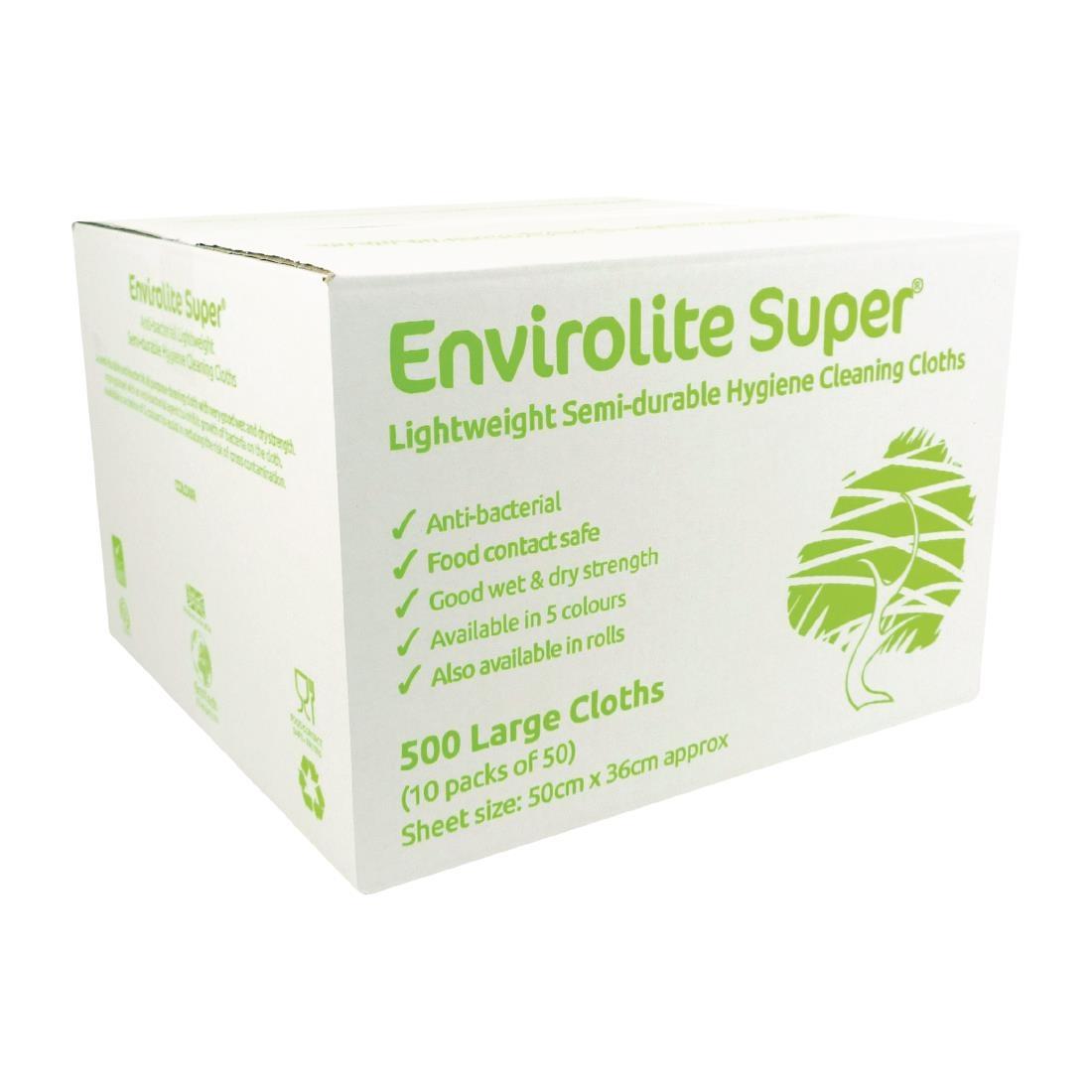 EcoTech Envirolite Super Antibacterial Cleaning Cloths Blue (50 Pack) - FA200  - 4