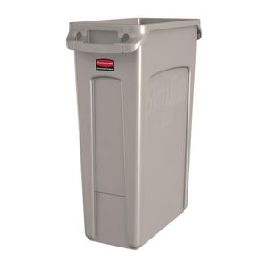 Rubbermaid Slim Jim Container With Venting Channels Beige 87Ltr - DY111  - 1