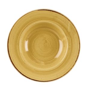 Churchill Stonecast Round Wide Rim Bowl Mustard Seed Yellow 280mm (Pack of 12) - DM468  - 1