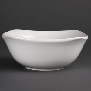 Olympia Whiteware Rounded Square Bowls 220mm (Pack of 12) - U175  - 1