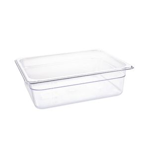 Vogue Polycarbonate 1/2 Gastronorm Container 100mm Clear - U229  - 1