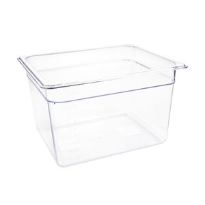 Vogue Polycarbonate 1/2 Gastronorm Container 200mm Clear - U231  - 1