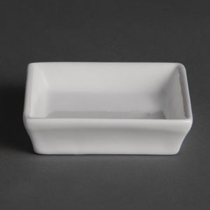 Olympia Flat Square Miniature Dishes 80mm (Pack of 12) - U180  - 1