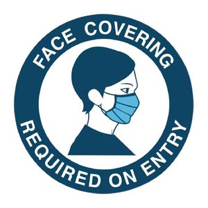 Face Covering Required for Entry Vinyl Sign 125mm - FR189  - 1
