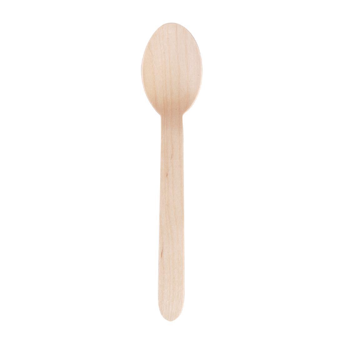 Fiesta Compostable Disposable Wooden Dessert Spoons (Pack of 100) - CD904  - 2