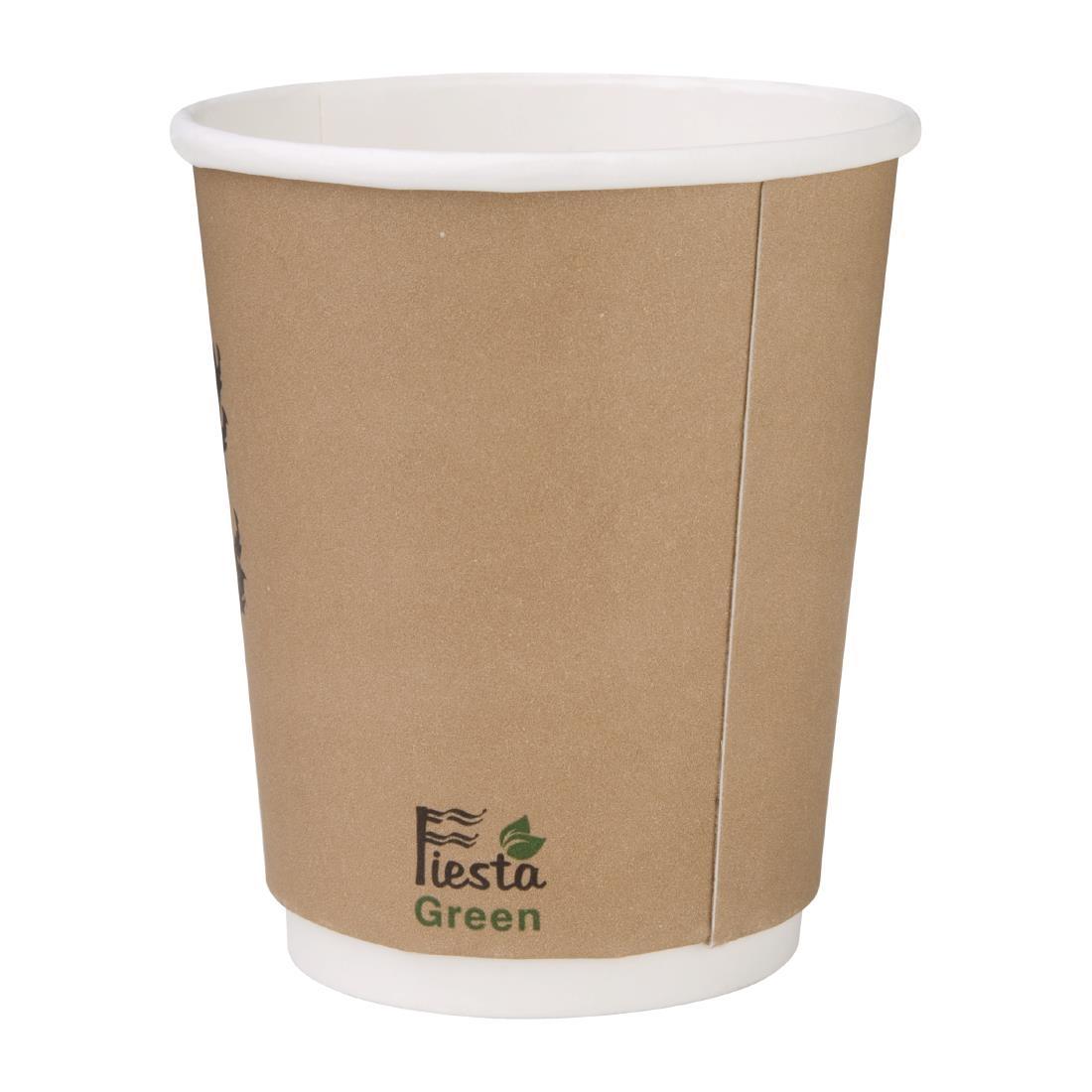 Fiesta Compostable Coffee Cups Double Wall 227ml / 8oz (Pack of 25) - DY984  - 2