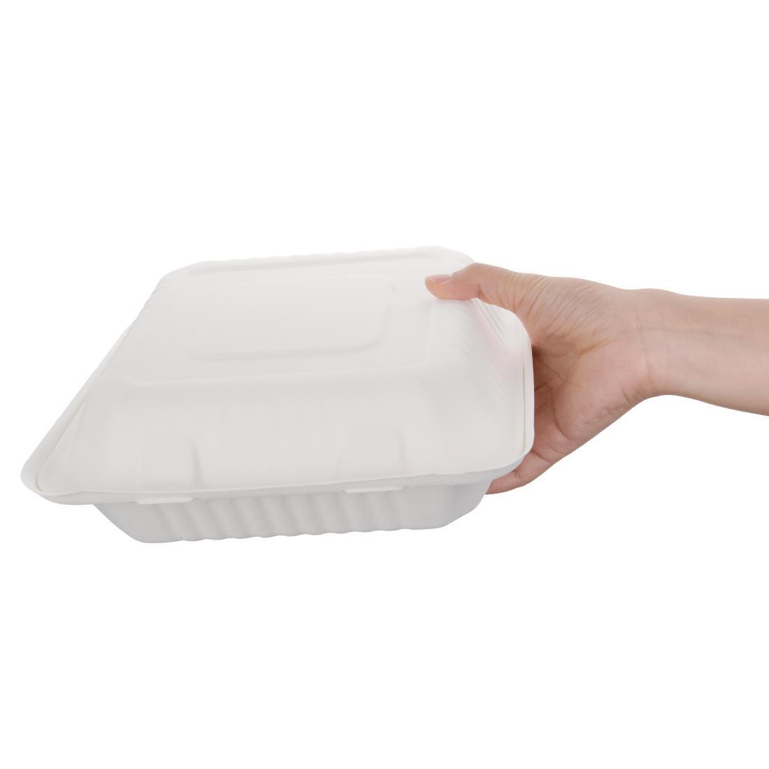 Fiesta Compostable Bagasse Hinged Food Containers 236mm (Pack of 200) - FC527  - 6