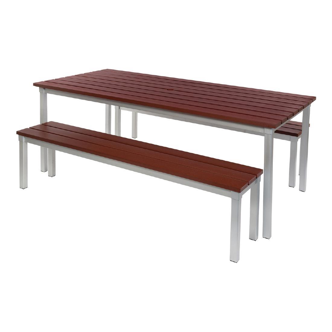 Enviro Outdoor Walnut Effect Faux Wood Table 1800mm - CK810  - 2