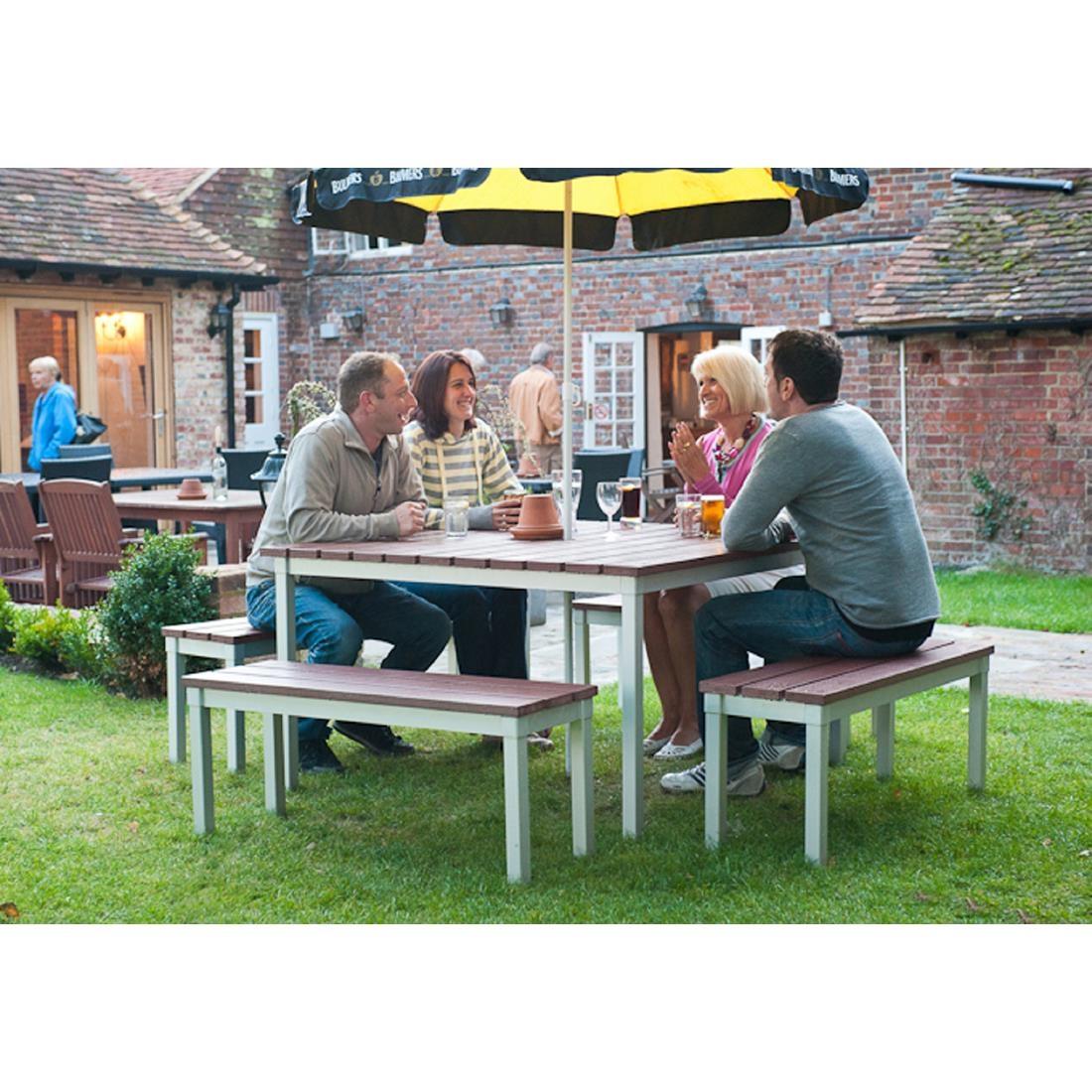 Enviro Square Outdoor Walnut Effect Faux Wood Table 1250mm - CK811  - 4