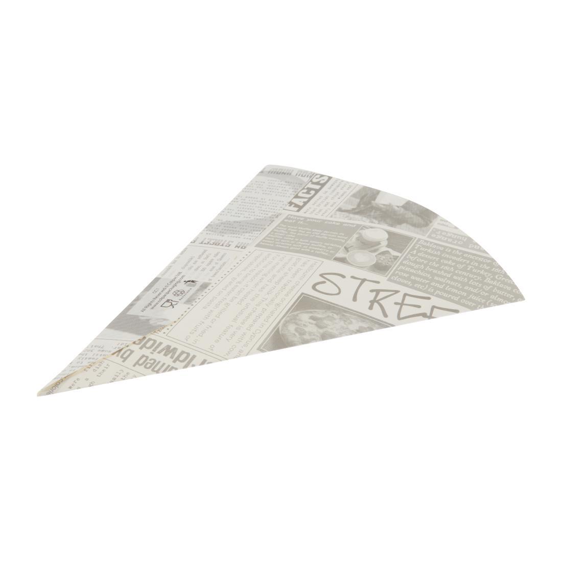 Colpac Biodegradable Newspaper Print Paper Chip Cones 183mm (Pack of 1000) - CE230  - 2