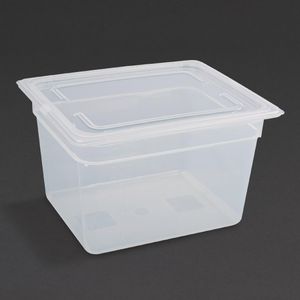 Vogue Polypropylene 1/2 Gastronorm Container with Lid 200mm (Pack of 4) - GJ517  - 1