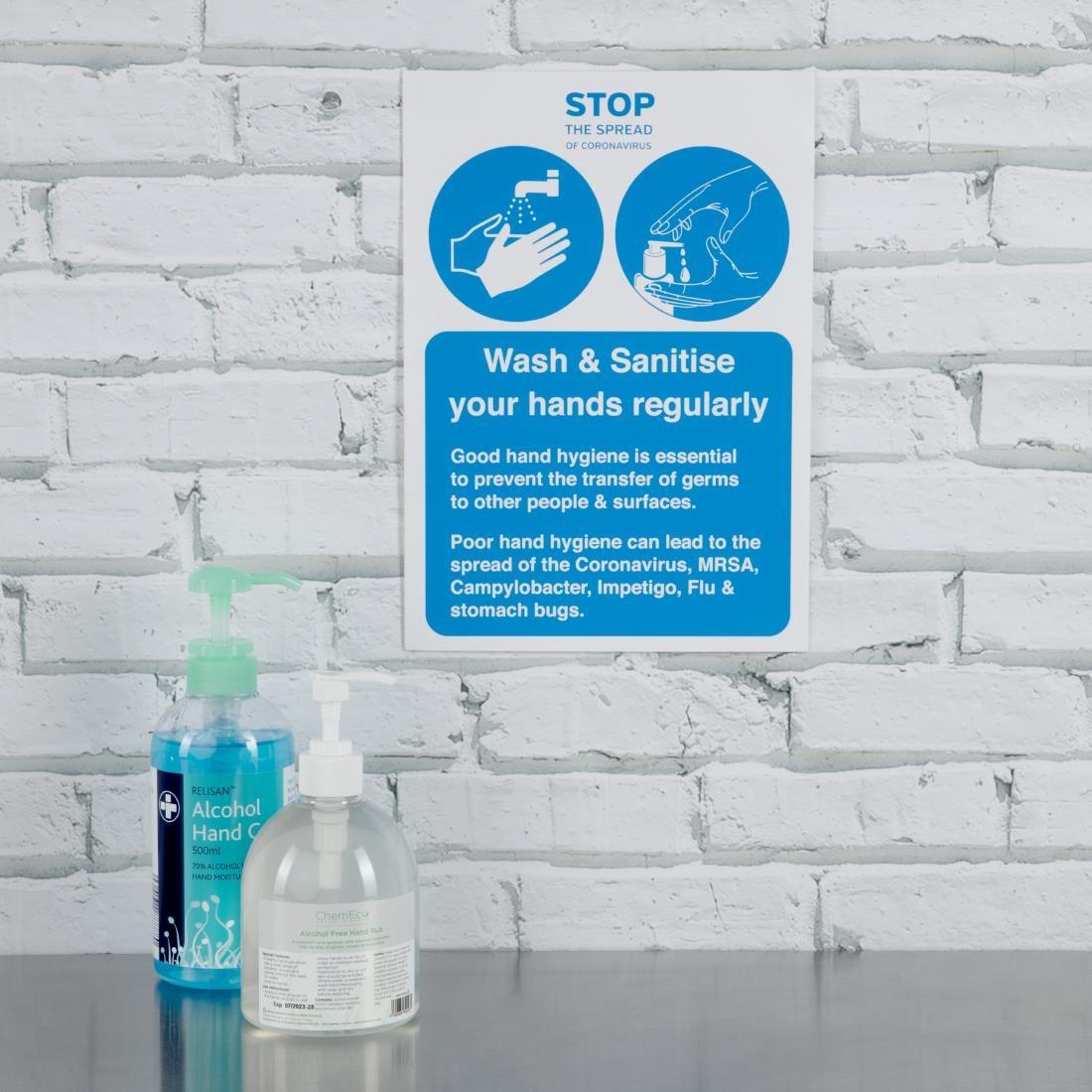 Wash & Sanitise Your Hands Regularly Sign A4 Self-Adhesive - FN844  - 5