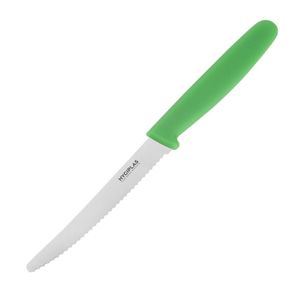 Hygiplas Serrated Tomato Knife Green 10cm - CF898  - 1