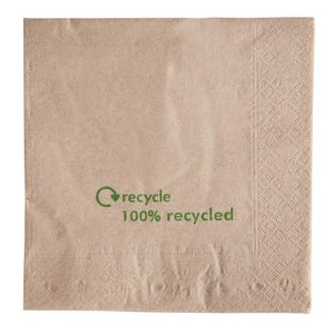 Swantex Recycled Lunch Napkin Kraft 33x33cm 2ply 1/4 Fold (Pack of 2000) - GH031  - 1