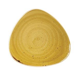 Churchill Stonecast Triangle Plate Mustard Seed Yellow 311mm (Pack of 6) - DF788  - 1