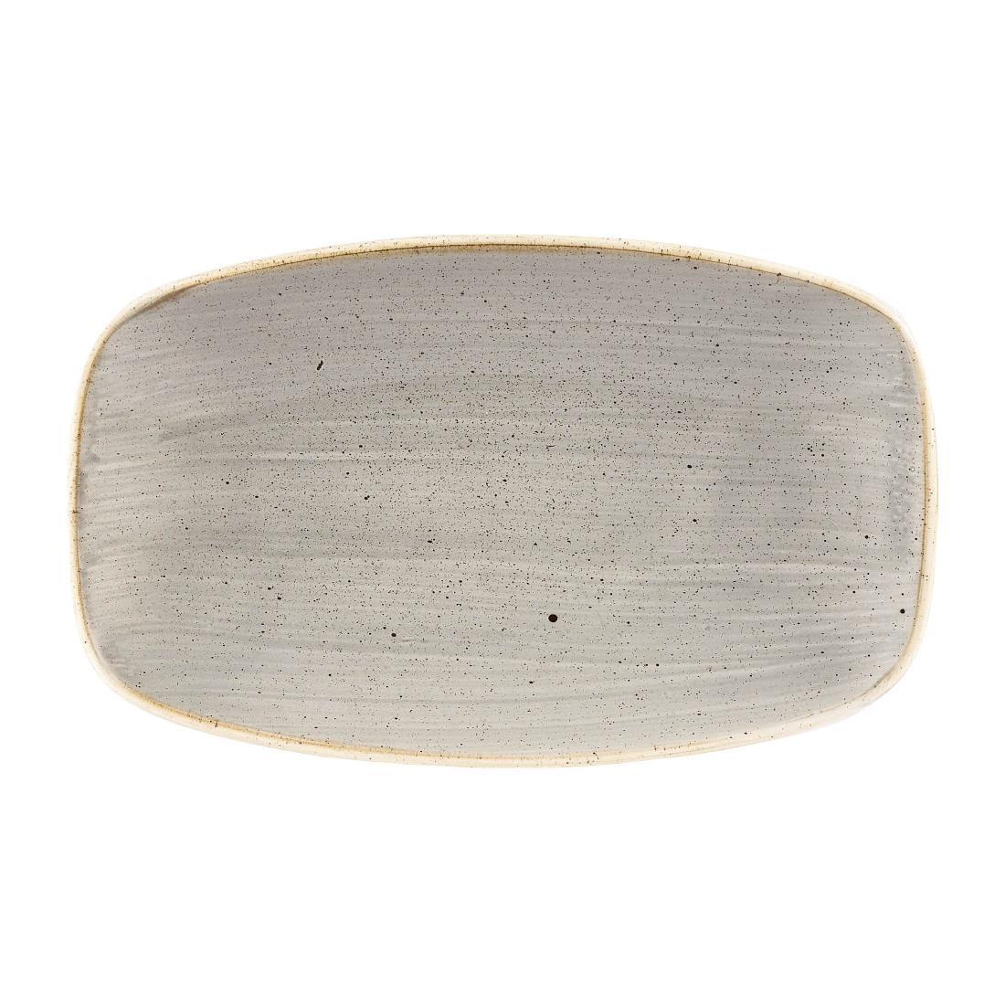 Churchill Stonecast Rectangular Plates Peppercorn Grey 121 x 200mm - DW336  - 1