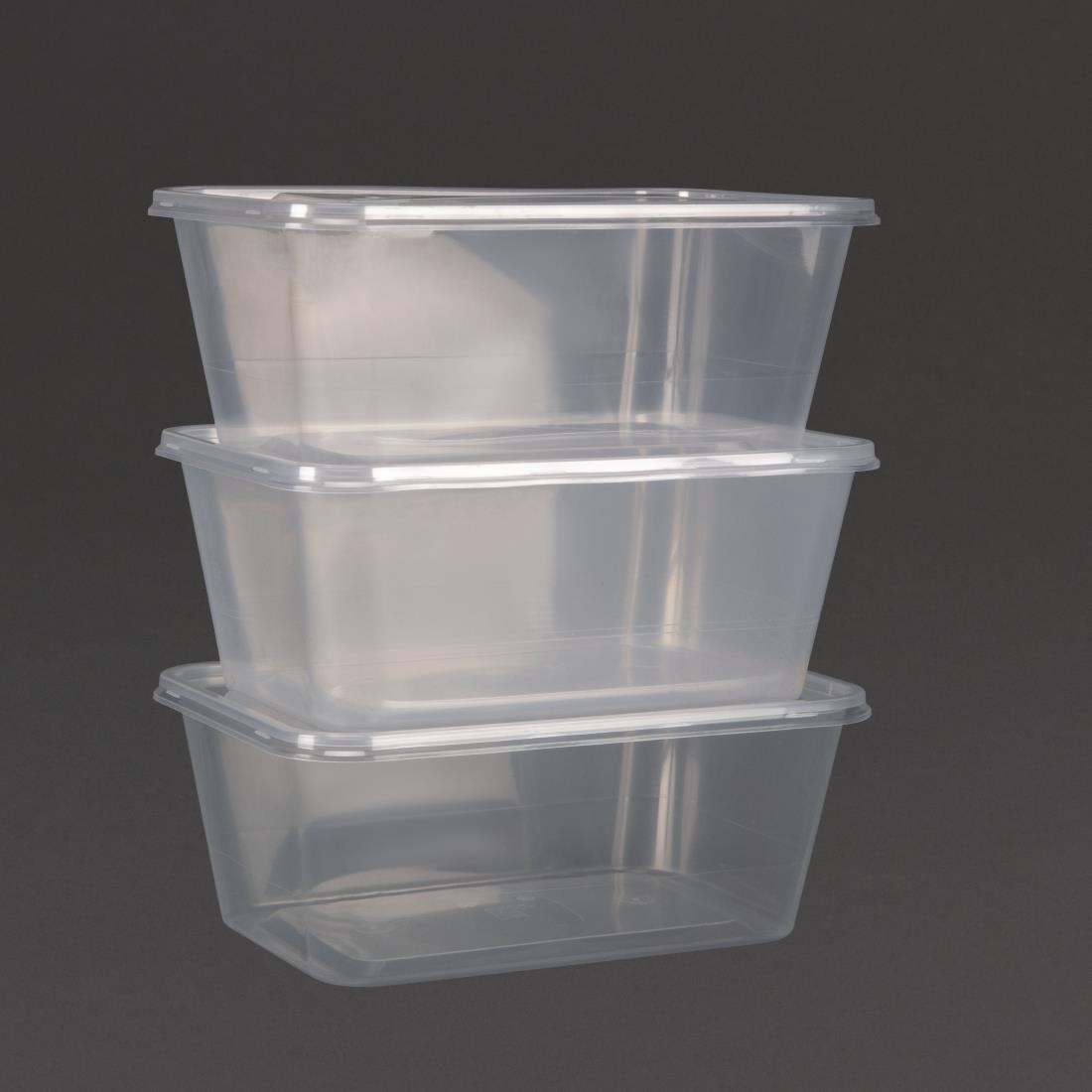 Fiesta Recyclable Plastic Microwavable Containers with Lid Large 1000ml (Pack of 250) - DM183  - 3