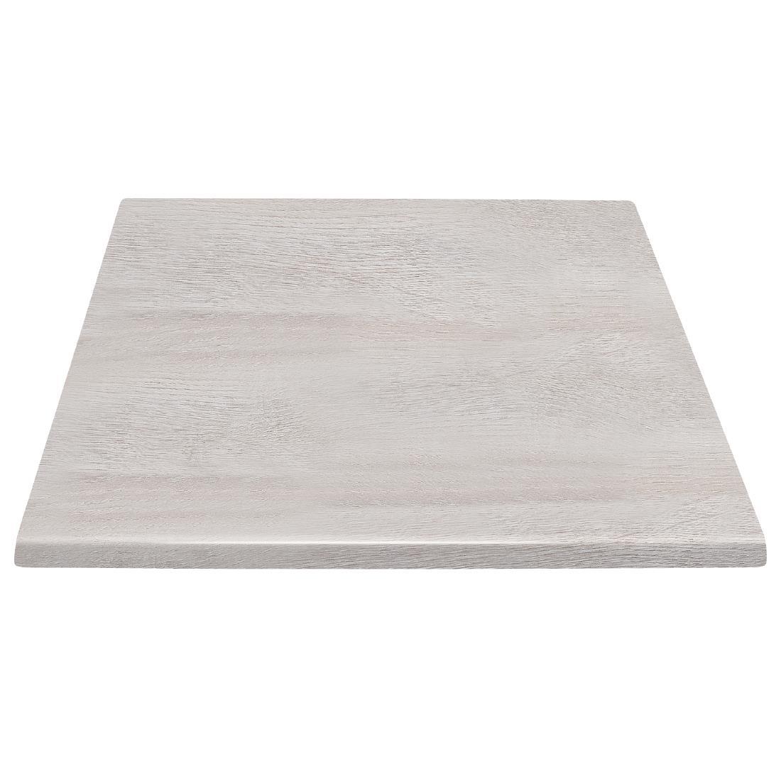 Bolero Pre-drilled Square Table Top Whitewash 700mm - HC291  - 1