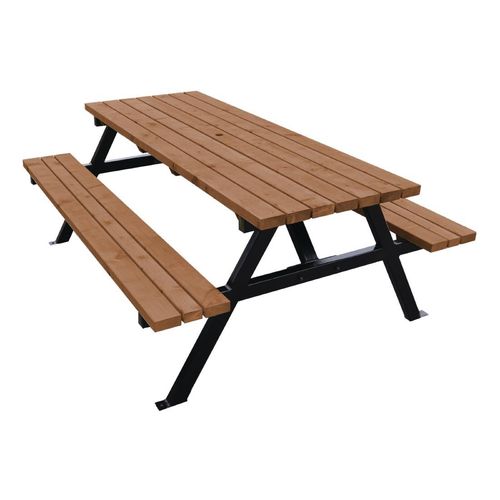 Bolero Steel Frame Wooden Picnic Bench 6ft - DM992  - 1