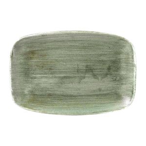 Churchill Stonecast Patina Oblong Plates Burnished Green 305x198mm (Pack of 6) - FD865  - 1