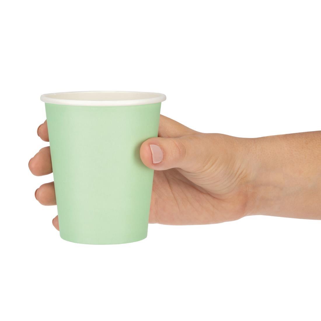Fiesta Recyclable Coffee Cups Single Wall Turquoise 225ml / 8oz (Pack of 50) - GP400  - 5