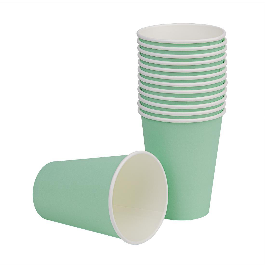 Fiesta Recyclable Single Wall Takeaway Coffee Cups Turquoise 340ml / 12oz (Pack of 50) - GP401  - 2