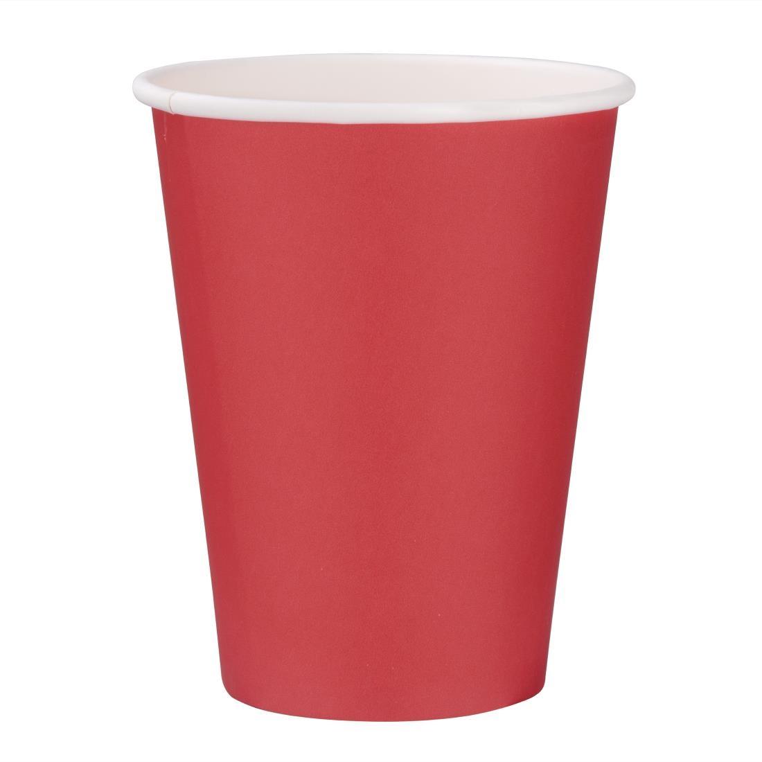 Fiesta Recyclable Single Wall Takeaway Coffee Cups Red 340ml / 12oz (Pack of 50) - GP407  - 1