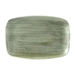 Churchill Stonecast Patina Oblong Plates Burnished Green 343x235mm (Pack of 6) - FD868  - 1