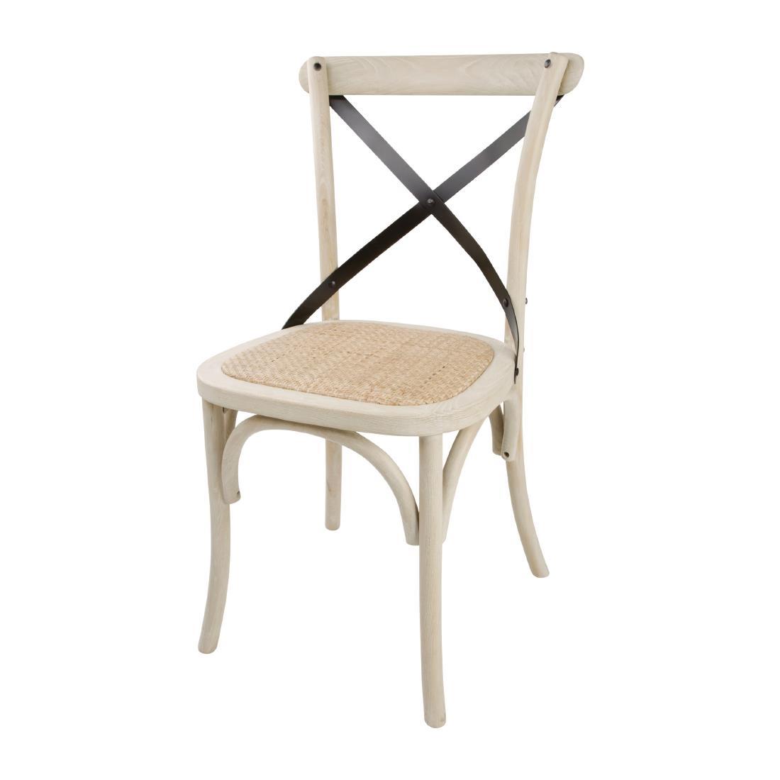 Bolero Bentwood Chairs with Metal Cross Backrest (Pack of 2) - DR306  - 2