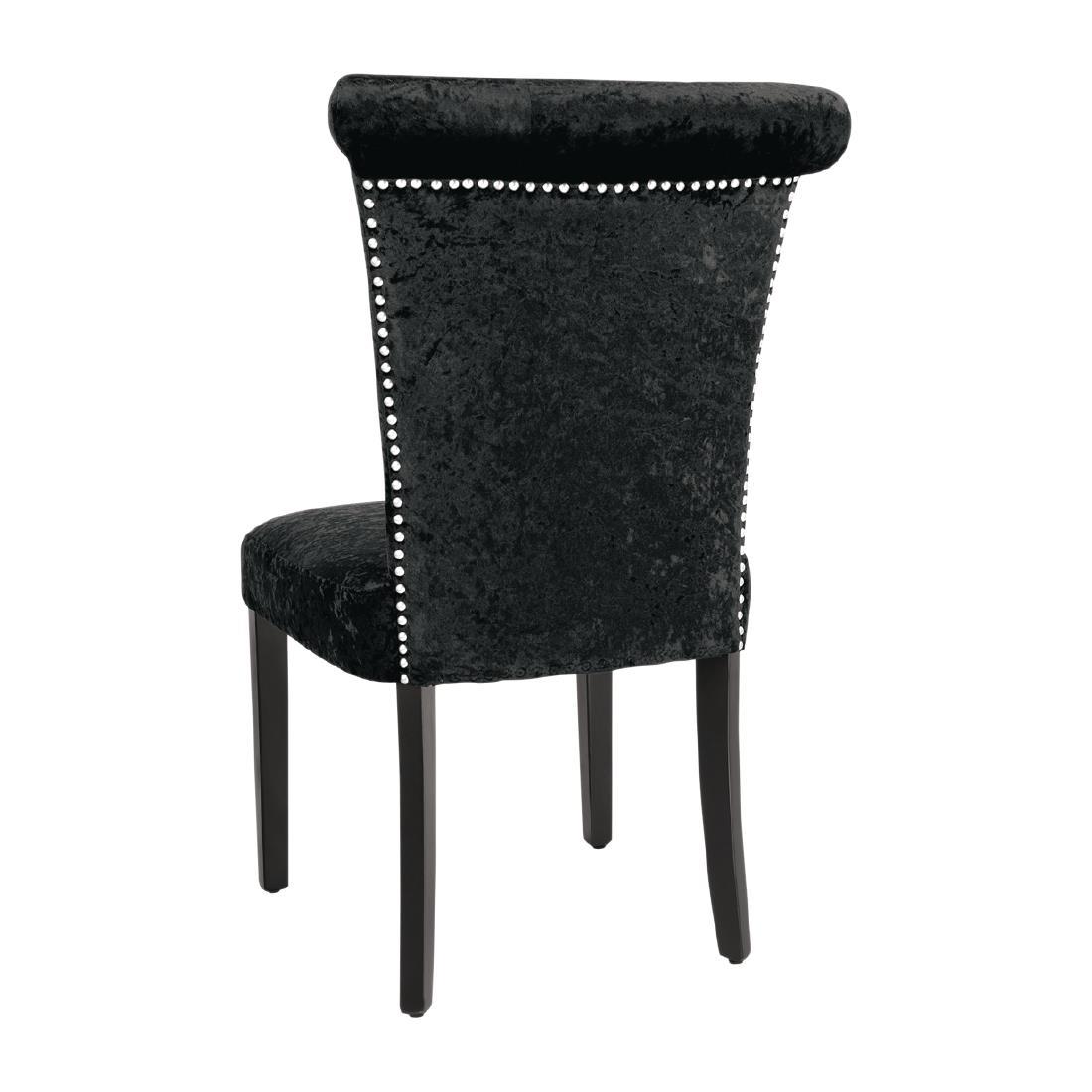 Bolero Black Crushed Velvet Dining Chair (Pack of 2) - DR307  - 3
