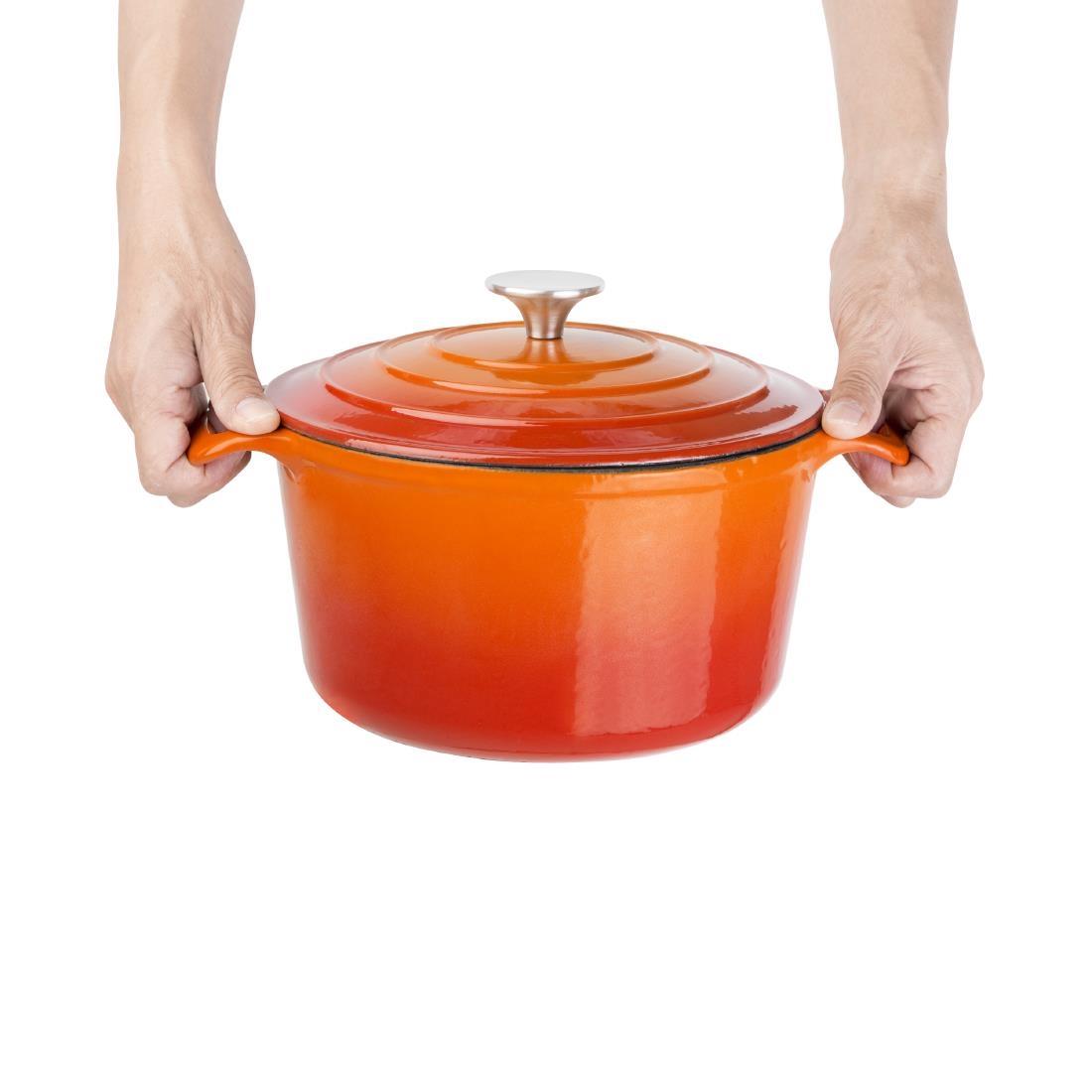 Vogue Orange Round Casserole Dish 3.2Ltr - GH302  - 5