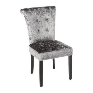Bolero Olive Grey Crushed Velvet Dining Chair (Pack of 2) - DR308  - 1