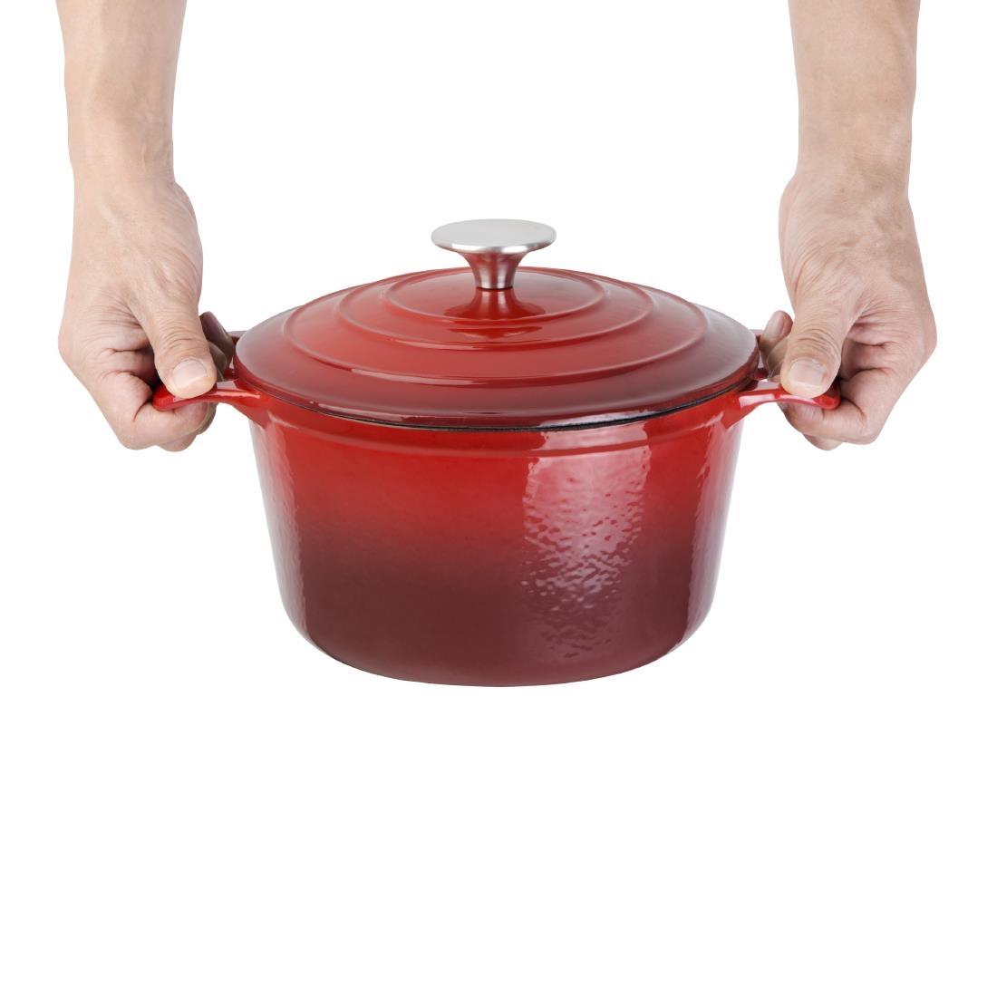 Vogue Red Round Casserole Dish 3.2Ltr - GH304  - 6