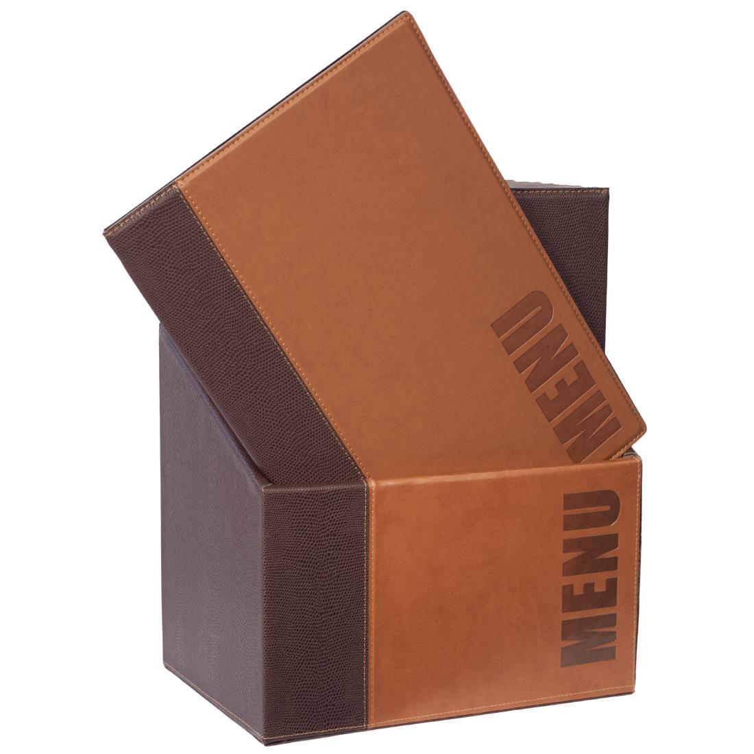 Securit Contemporary Menu Covers and Storage Box A4 Tan (Pack of 20) - U268  - 1