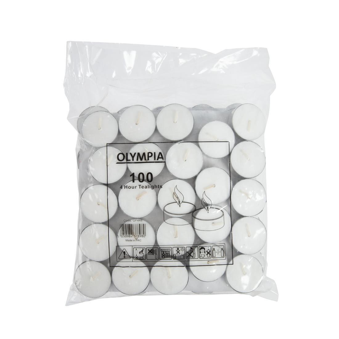 Olympia 4 Hour Tealights (Pack of 100) - GF448  - 1