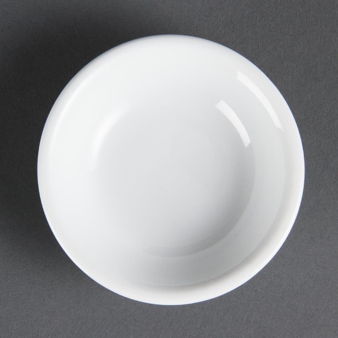 Olympia Whiteware Soy Dishes Serving Plate with Rolled Edges 4" 70mm/ 2 3 