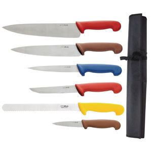 Hygiplas Colour Coded Chefs Knife Set with Wallet - S088  - 1