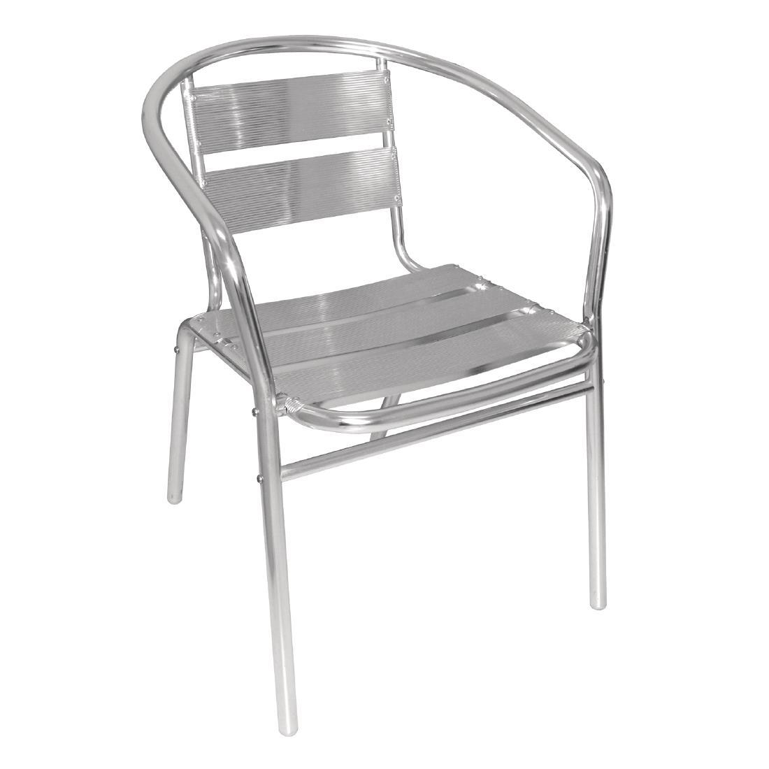 Bolero Aluminium Stacking Chairs (Pack of 4) - U419  - 2