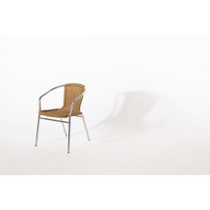 Bolero Aluminium and Natural Wicker Chair (Pack of 4) - U422  - 6