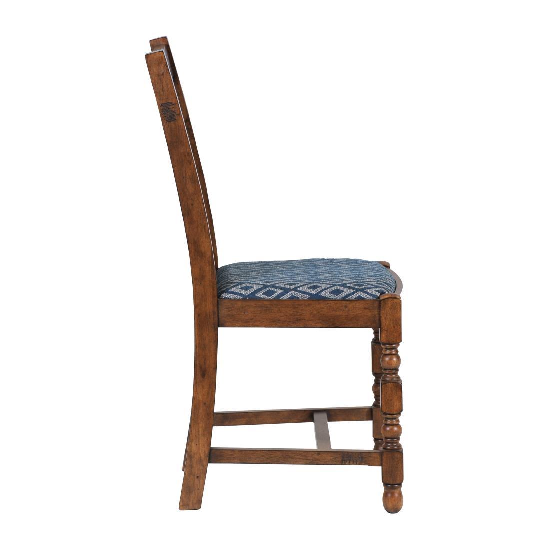 Mayfair Dining Chair with Blue Diamond Padded Seat (Pack of 2) - FT410  - 2